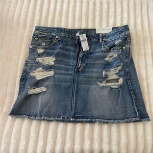 Distressed American Eagle Denim Skirt